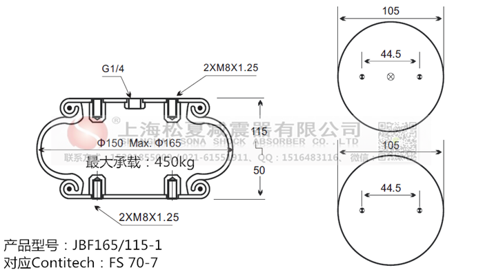 JBF165/115-1橡膠<a href='http://mayor-forum.cn/' target='_blank'><u>空氣彈簧</u></a>