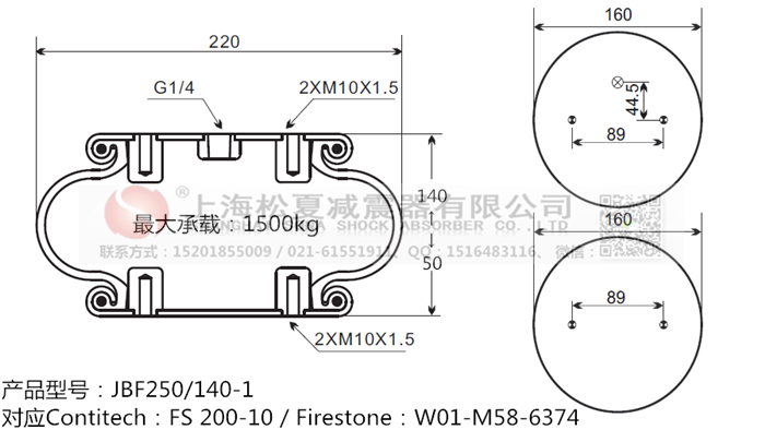 JBF250/140-1橡膠<a href='http://mayor-forum.cn/' target='_blank'><u>空氣彈簧</u></a>