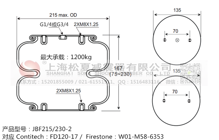 JBF215/230-2橡膠<a href='http://mayor-forum.cn/' target='_blank'><u>空氣彈簧</u></a>