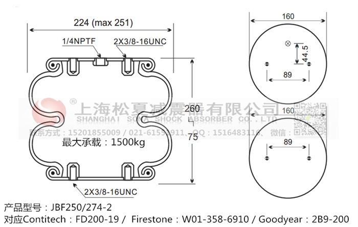 JBF250/274-2橡膠<a href='http://mayor-forum.cn/' target='_blank'><u>空氣彈簧</u></a>